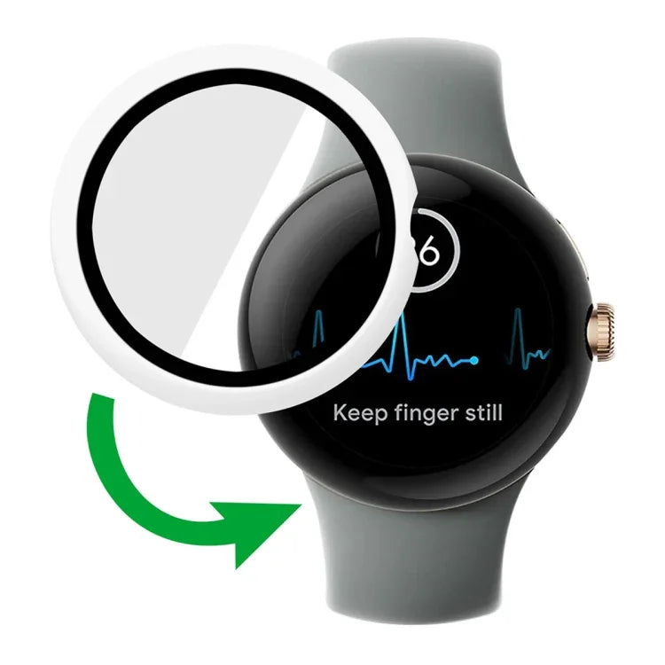 Ốp bảo vệ đồng hồ tích hợp kính cường lực PC mờ, cho Google Pixel Watch