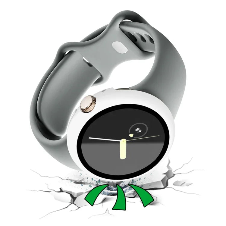Ốp bảo vệ đồng hồ tích hợp kính cường lực PC mờ, cho Google Pixel Watch