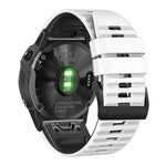 Two-Color Silicone Watch Band, For Garmin Fenix 7X / 6X / 5X 26mm