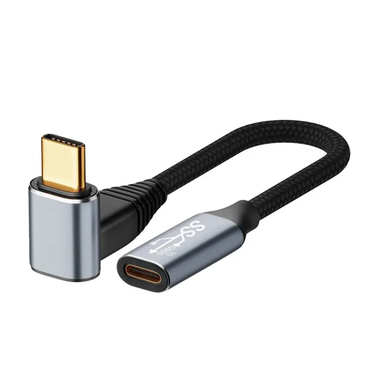 Dây cáp nối dài cong stereo USB-C/Type-C đực sang USB-C/Type-C cái 100W cho Steam Deck Gen, dài 0.5m, 1m, 1.5m, 2m, 3m