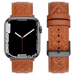 Dây đồng hồ da thật họa tiết hình thoi, Dành cho Apple Watch Series 8&7 41mm / SE 2&6&SE&5&4 40mm / 3&2&1 38mm, Dành cho Apple Watch Series 8&7 41mm / SE 2&6&SE&5&4 40mm / 3&2&1 38mm