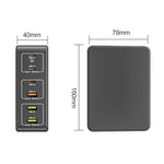 Bộ sạc nhanh để bàn 6 cổng 818H 120W Type-C + USB, Phích cắm Mỹ, Anh, EU, Úc