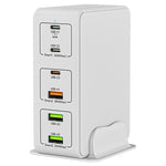 Bộ sạc nhanh để bàn 6 cổng 818H 120W Type-C + USB, Phích cắm Mỹ, Anh, EU, Úc