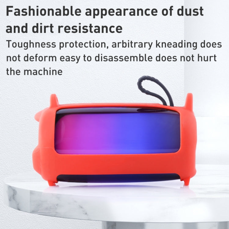 Ốp silicone có dây đeo vai cho loa Bluetooth hiệu ứng đèn màu, dành cho JBL Pulse 5 màu đen, dành cho JBL Pulse 5 màu đỏ, dành cho JBL Pulse 5 màu xanh dương