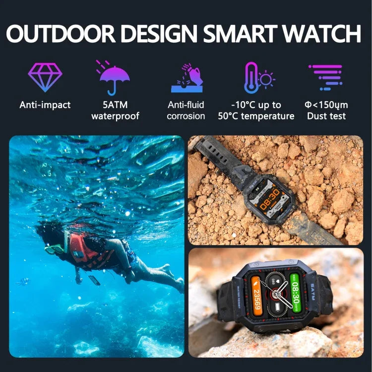 Đồng hồ thể thao thông minh chống nước PG333 màn hình 1.91 inch Hỗ trợ theo dõi nhịp tim / huyết áp