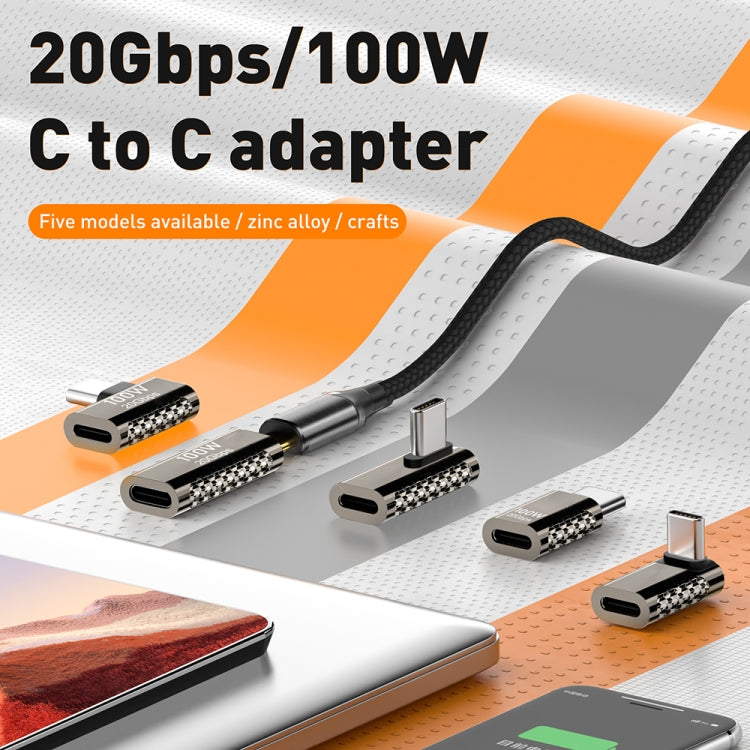 Bộ chuyển đổi hợp kim kẽm Type-C cái sang Type-C cái 100W 20Gbps, Type-C cái sang Type-C cái thẳng