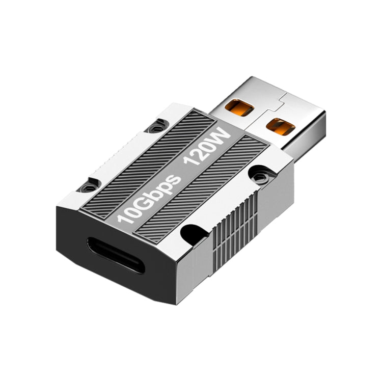 Bộ chuyển đổi hợp kim kẽm Type-C cái sang USB 3.0 đực 120W thẳng, Type-C cái sang USB 3.0 đực thẳng