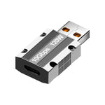 Bộ chuyển đổi hợp kim kẽm Type-C cái sang USB 3.0 đực 120W thẳng, Type-C cái sang USB 3.0 đực thẳng