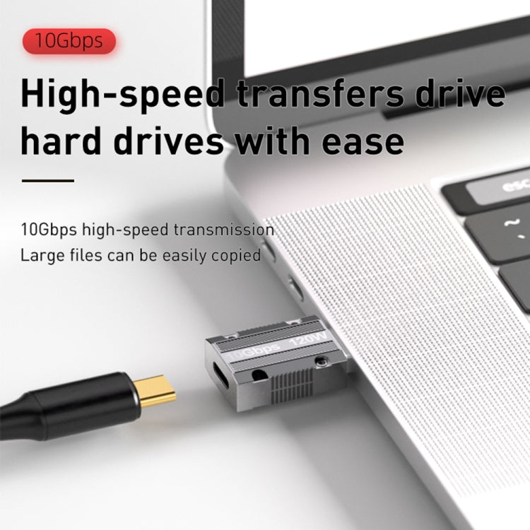 Bộ chuyển đổi hợp kim kẽm Type-C cái sang USB 3.0 đực 120W thẳng, Type-C cái sang USB 3.0 đực thẳng
