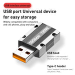 Bộ chuyển đổi hợp kim kẽm Type-C cái sang USB 3.0 đực 120W thẳng, Type-C cái sang USB 3.0 đực thẳng