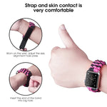 Dây đồng hồ nylon dệt trơn khóa dán Paracord, Dành cho Apple Watch Series 8&7 41mm / SE 2&6&SE&5&4 40mm, Dành cho Apple Watch Ultra 49mm / Series 8&7 45mm / SE 2&6&SE&5&4 44mm