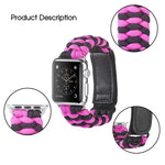 Dây đồng hồ nylon dệt trơn khóa dán Paracord, Dành cho Apple Watch Series 8&7 41mm / SE 2&6&SE&5&4 40mm, Dành cho Apple Watch Ultra 49mm / Series 8&7 45mm / SE 2&6&SE&5&4 44mm