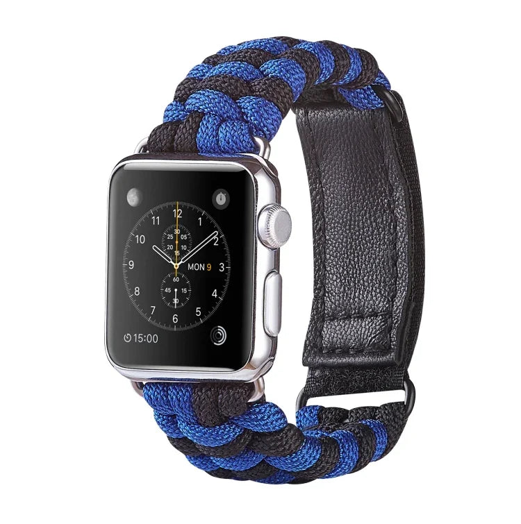 Dây đồng hồ nylon dệt trơn khóa dán Paracord, Dành cho Apple Watch Series 8&7 41mm / SE 2&6&SE&5&4 40mm, Dành cho Apple Watch Ultra 49mm / Series 8&7 45mm / SE 2&6&SE&5&4 44mm