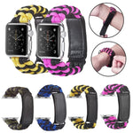 Dây đồng hồ nylon dệt trơn khóa dán Paracord, Dành cho Apple Watch Series 8&7 41mm / SE 2&6&SE&5&4 40mm, Dành cho Apple Watch Ultra 49mm / Series 8&7 45mm / SE 2&6&SE&5&4 44mm