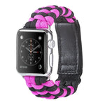 Dây đồng hồ nylon dệt trơn khóa dán Paracord, Dành cho Apple Watch Series 8&7 41mm / SE 2&6&SE&5&4 40mm, Dành cho Apple Watch Ultra 49mm / Series 8&7 45mm / SE 2&6&SE&5&4 44mm
