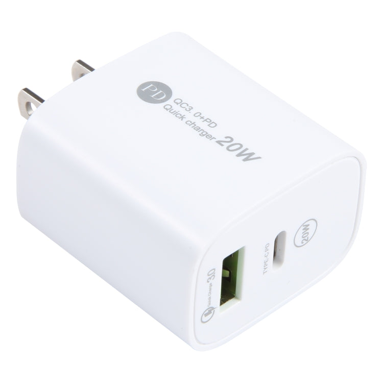 Sạc nhanh PD 20W USB-C/Type-C+QC 3.0 USB, thông số kỹ thuật: phích cắm Mỹ