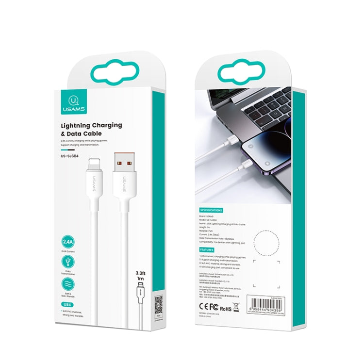 Cáp sạc dữ liệu USAMS US-SJ604 U84 2.4A USB sang 8 Pin, 8 Pin 2m
