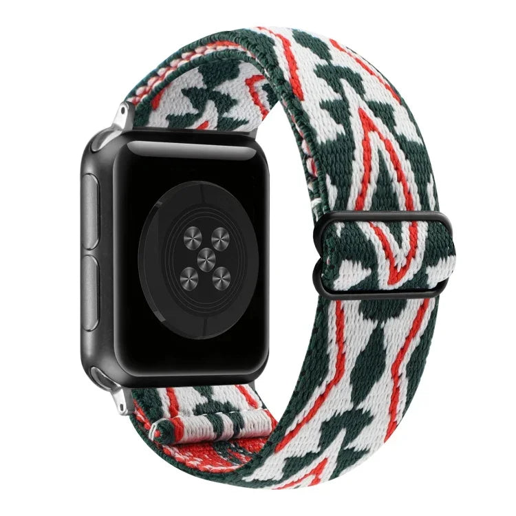 Dây đồng hồ co giãn khóa kiểu dân tộc, Dành cho Apple Watch Series 7 41mm / 6 & SE & 5 & 4 40mm, Dành cho Apple Watch Ultra 49mm / Series 8&7 45mm / SE 2&6&SE&5&4 44mm