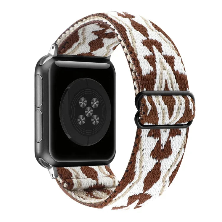 Dây đồng hồ co giãn khóa kiểu dân tộc, Dành cho Apple Watch Series 7 41mm / 6 & SE & 5 & 4 40mm, Dành cho Apple Watch Ultra 49mm / Series 8&7 45mm / SE 2&6&SE&5&4 44mm