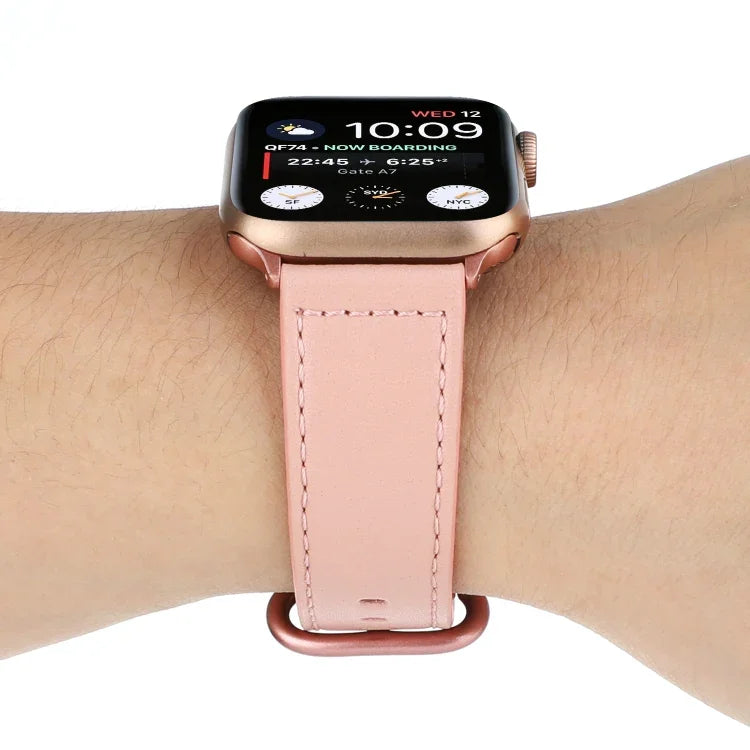 Dây đồng hồ da thật màu trơn, Dành cho Apple Watch Series 7 41mm / 6 & SE & 5 & 4 40mm / 3 & 2 & 1 38mm, Dành cho Apple Watch Series 7 45mm / 6 & SE & 5 & 4 44mm / 3 & 2 & 1 42mm