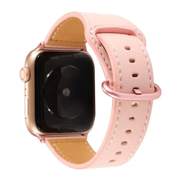 Dây đồng hồ da thật màu trơn, Dành cho Apple Watch Series 7 41mm / 6 & SE & 5 & 4 40mm / 3 & 2 & 1 38mm, Dành cho Apple Watch Series 7 45mm / 6 & SE & 5 & 4 44mm / 3 & 2 & 1 42mm