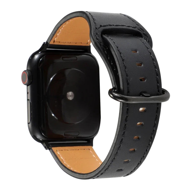 Dây đồng hồ da thật màu trơn, Dành cho Apple Watch Series 7 41mm / 6 & SE & 5 & 4 40mm / 3 & 2 & 1 38mm, Dành cho Apple Watch Series 7 45mm / 6 & SE & 5 & 4 44mm / 3 & 2 & 1 42mm