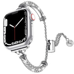 Dây đồng hồ vòng tay kim loại đính toàn bộ kim cương, Dành cho Apple Watch Series 8&7 45mm / SE 2&6&SE&5&4 44mm, Dành cho Apple Watch Series 8&7 41mm / SE 2&6&SE&5&4 40mm