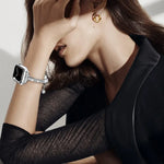 Dây đồng hồ vòng tay kim loại đính toàn bộ kim cương, Dành cho Apple Watch Series 8&7 45mm / SE 2&6&SE&5&4 44mm, Dành cho Apple Watch Series 8&7 41mm / SE 2&6&SE&5&4 40mm