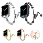 Dây đồng hồ vòng tay kim loại đính toàn bộ kim cương, Dành cho Apple Watch Series 8&7 45mm / SE 2&6&SE&5&4 44mm, Dành cho Apple Watch Series 8&7 41mm / SE 2&6&SE&5&4 40mm