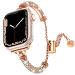 Dây đồng hồ vòng tay kim loại đính toàn bộ kim cương, Dành cho Apple Watch Series 8&7 45mm / SE 2&6&SE&5&4 44mm, Dành cho Apple Watch Series 8&7 41mm / SE 2&6&SE&5&4 40mm