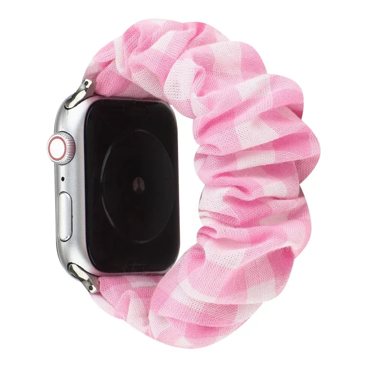 Dây đồng hồ vải họa tiết ca rô + thép không gỉ, Dành cho Apple Watch Series 7 41mm / 6 & SE & 5 & 4 40mm / 3 & 2 & 1 38mm, Dành cho Apple Watch Series 7 45mm / 6 & SE & 5 & 4 44mm / 3 & 2 & 1 42mm