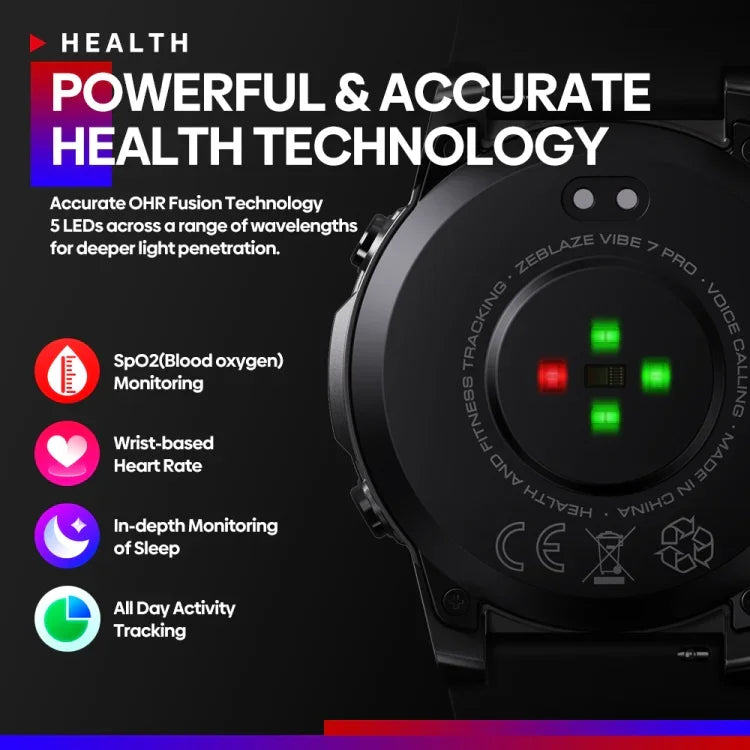 Đồng hồ thông minh Zeblaze Vibe 7 Pro màn hình tròn HD 1.43 inch Hỗ trợ gọi thoại / theo dõi sức khỏe, Vibe 7 Pro (Đen), Vibe 7 Pro (Đen Bạc)