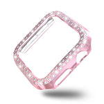 Ốp bảo vệ PC đính kim cương hai hàng, dành cho Apple Watch Series 6 / 5 / 4 / SE 2025 / 2023 / 2022 40mm, dành cho Apple Watch Series 3 & 2 & 1 42mm