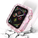 Ốp bảo vệ PC đính kim cương hai hàng, dành cho Apple Watch Series 6 / 5 / 4 / SE 2025 / 2023 / 2022 40mm, dành cho Apple Watch Series 3 & 2 & 1 42mm