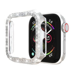 Ốp bảo vệ PC đính kim cương hai hàng, dành cho Apple Watch Series 6 / 5 / 4 / SE 2025 / 2023 / 2022 40mm, dành cho Apple Watch Series 3 & 2 & 1 42mm