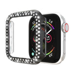 Ốp bảo vệ PC đính kim cương hai hàng, dành cho Apple Watch Series 6 / 5 / 4 / SE 2025 / 2023 / 2022 40mm, dành cho Apple Watch Series 3 & 2 & 1 42mm