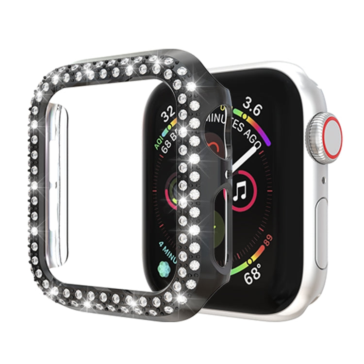 Ốp bảo vệ PC đính kim cương hai hàng, dành cho Apple Watch Series 6 / 5 / 4 / SE 2025 / 2023 / 2022 40mm, dành cho Apple Watch Series 3 & 2 & 1 42mm