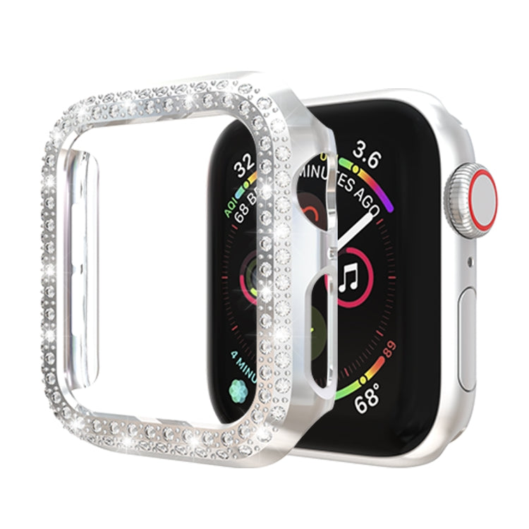 Ốp bảo vệ PC đính kim cương hai hàng, dành cho Apple Watch Series 6 / 5 / 4 / SE 2025 / 2023 / 2022 40mm, dành cho Apple Watch Series 3 & 2 & 1 42mm