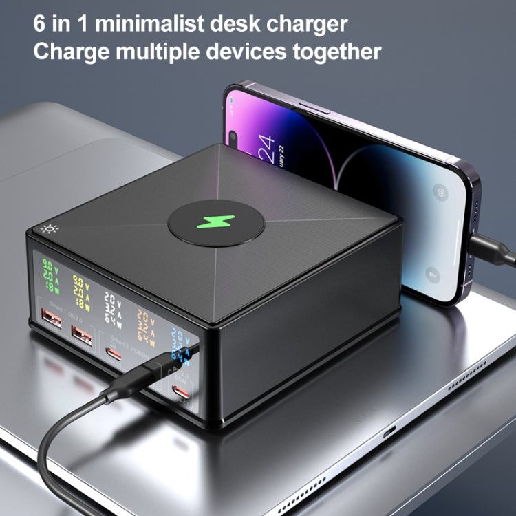 Bộ sạc đa cổng 868H 6 trong 1 160W 3 PD Type-C + 2 QC3.0 USB, 868H