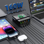 Bộ sạc đa cổng 868H 6 trong 1 160W 3 PD Type-C + 2 QC3.0 USB, 868H
