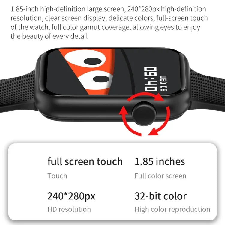 Đồng hồ thông minh HT15 dây silicone 1.85 inch chống nước IP67, Hỗ trợ gọi Bluetooth / theo dõi giấc ngủ