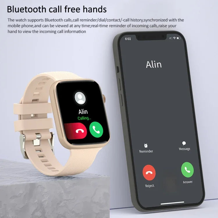 Đồng hồ thông minh HT15 dây silicone 1.85 inch chống nước IP67, Hỗ trợ gọi Bluetooth / theo dõi giấc ngủ