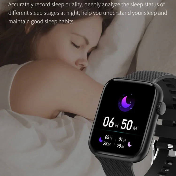 Đồng hồ thông minh HT15 dây silicone 1.85 inch chống nước IP67, Hỗ trợ gọi Bluetooth / theo dõi giấc ngủ