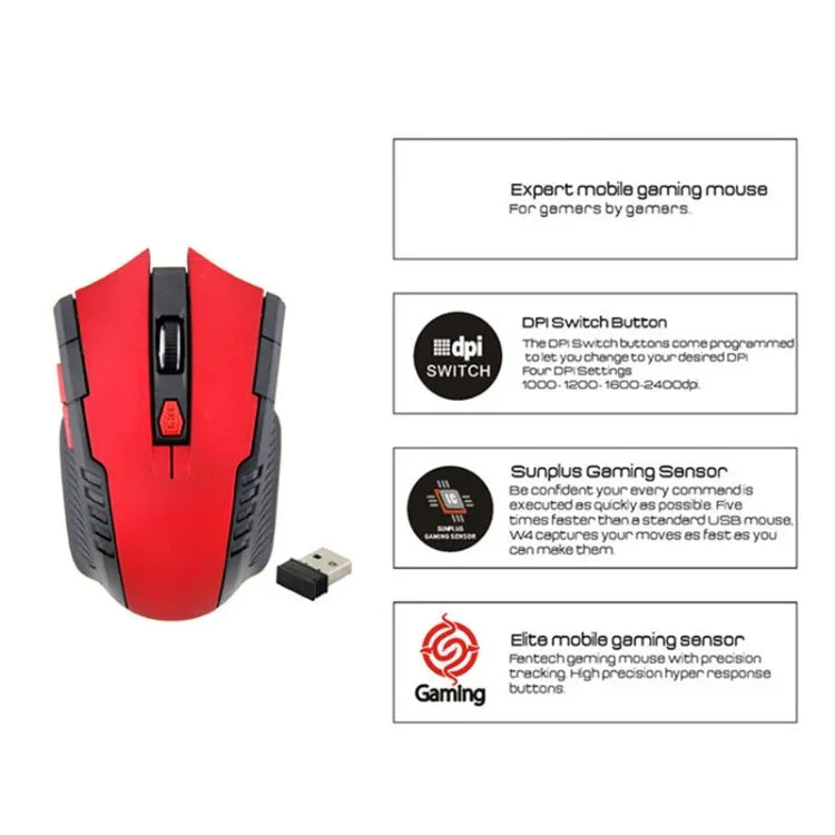 Chuột văn phòng không dây 2.4G 1600DPI 6 phím ba tốc độ điều chỉnh, A882 Đen, A882 Đỏ, A882 Vàng, A882 Xanh, A882 Bạc xám