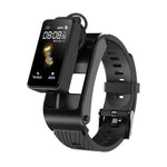 Đồng hồ thông minh H21 dây silicon 1.14 inch có thể tháo rời Hỗ trợ đo nhiệt độ / gọi Bluetooth / điều khiển giọng nói, Dây silicon (Đỏ), Dây silicon (Đen)