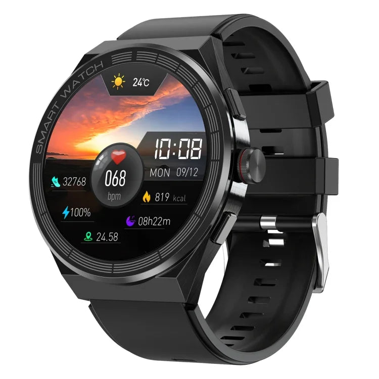 BM01 Dây silicone 1.45 inch Đồng hồ thông minh chống nước IP68 Hỗ trợ gọi Bluetooth / NFC, Dây silicone (Bạc), Dây silicone (Đen)