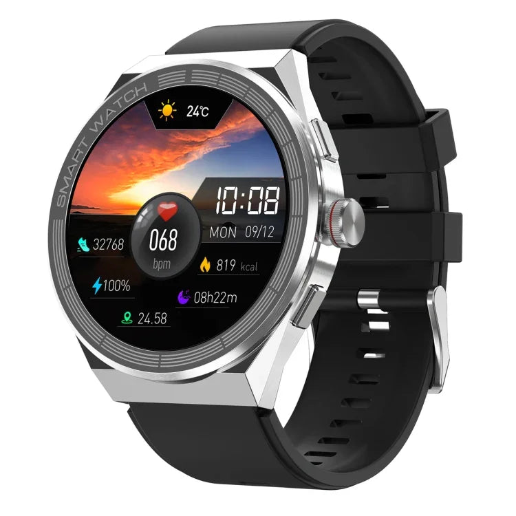BM01 Dây silicone 1.45 inch Đồng hồ thông minh chống nước IP68 Hỗ trợ gọi Bluetooth / NFC, Dây silicone (Bạc), Dây silicone (Đen)