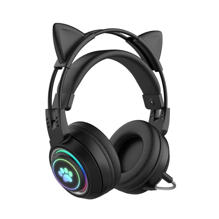 Tai nghe Bluetooth không dây T25 RGB Stereo tai mèo kèm mic tháo rời