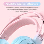 Tai nghe Bluetooth không dây T25 RGB Stereo tai mèo kèm mic tháo rời