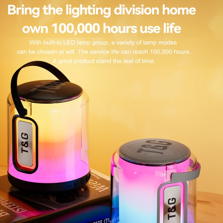 Loa Bluetooth không dây T&G TG376 ngoài trời có đèn LED RGB đa màu và loa siêu trầm